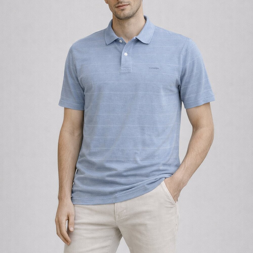 Daniel Cremieux Blue Polo Shirt Stripe Shortsleeve